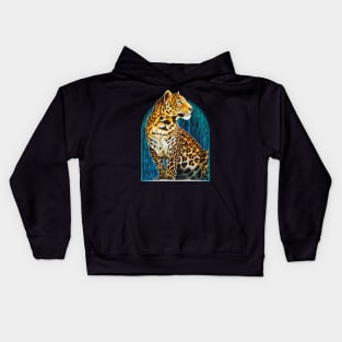 Watercolor jaguar without background Kids Hoodie